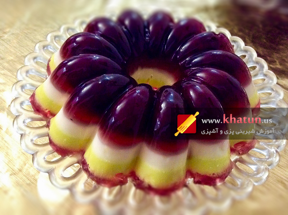 طرز تهیه ژله رنگین کمانی + عکس 